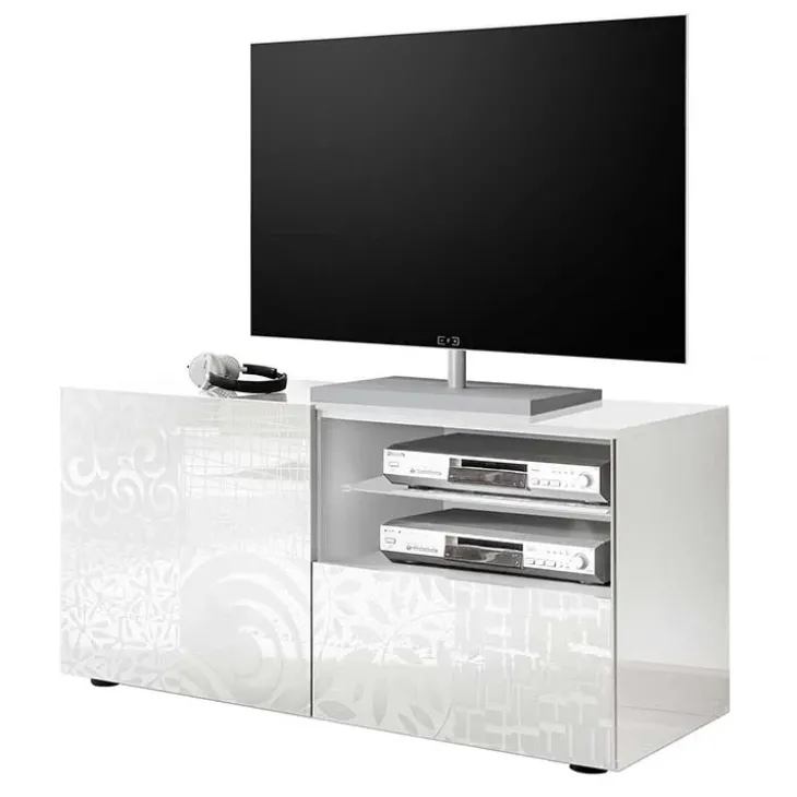 Mobile porta TV 122x57h cm 1 anta 1 cassetto bianco Paradise