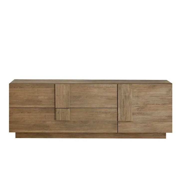 Mobile porta TV 182x63h cm 1 anta 2 cassetti moderno rovere scuro Alvarez