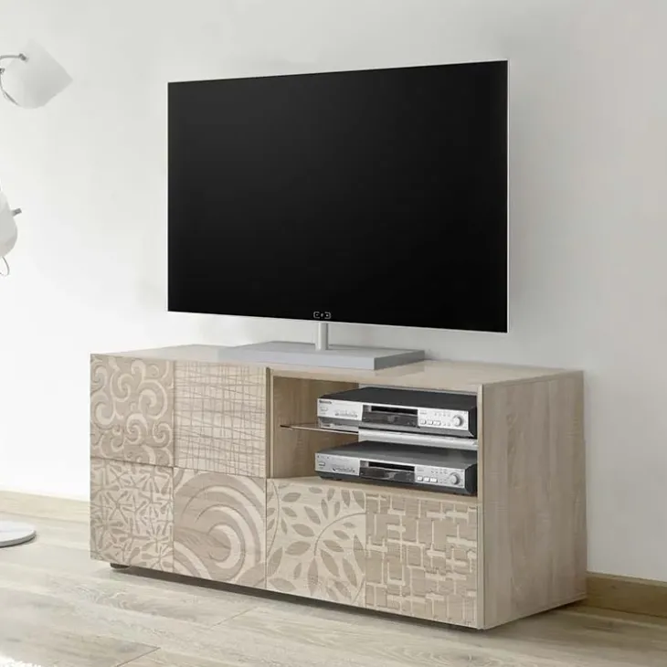 Mobile porta TV 122x57h cm 1 anta 1 cassetto rovere samoa Paradise