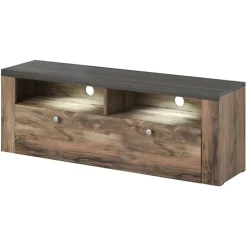 Mobile porta TV 140x49h cm 1 anta noce rovere grigio Paloma 2