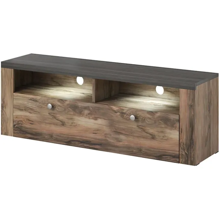 Mobile porta TV 140x49h cm 1 anta noce rovere grigio Paloma 2