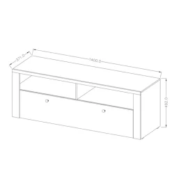 Mobile porta TV 140x49h cm 1 anta rovere Paloma 2