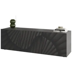 Mobile porta TV 181x69h cm 3 ante antracite frontali serigrafati Seira