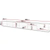 Mobile porta TV 300x30h cm 3 ante a ribalta e vani a vista beige cashmere Elisea