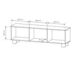 Mobile porta TV 150x47h cm 3 ante a ribalta soggiorno rovere chiaro Mellow