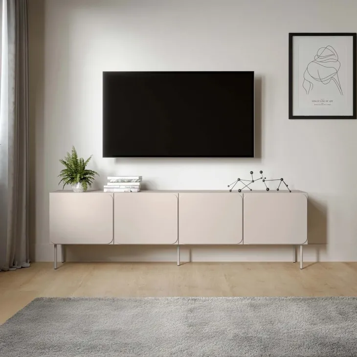 Mobile porta tv 200x61h cm 4 ante beige cashmere Maya