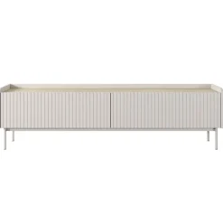 Mobile porta TV 153x50h cm 2 ante beige cannettato rovere Fioca