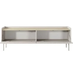Mobile porta TV 153x50h cm 2 ante beige cannettato rovere Fioca