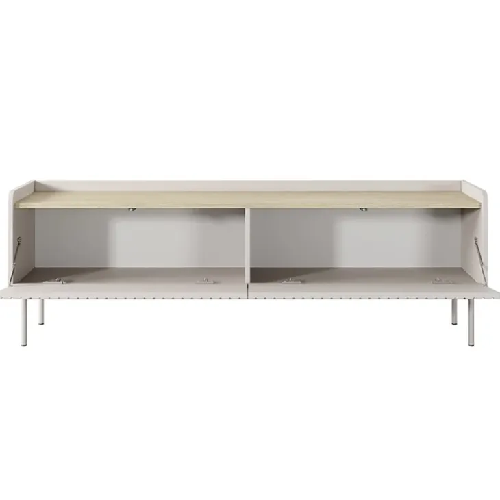 Mobile porta TV 153x50h cm 2 ante beige cannettato rovere Fioca