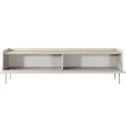 Mobile porta TV 181x50h cm 2 ante beige cannettato rovere Fioca