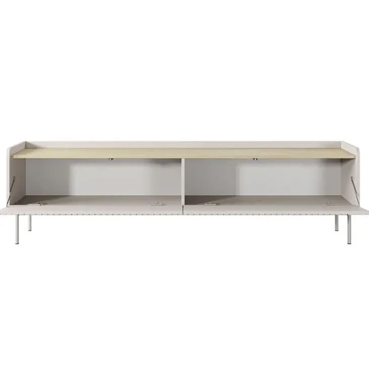Mobile porta TV 181x50h cm 2 ante beige cannettato rovere Fioca
