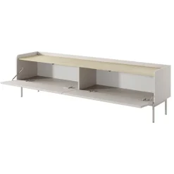 Mobile porta TV 181x50h cm 2 ante beige cannettato rovere Fioca