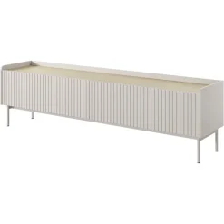 Mobile porta TV 181x50h cm 2 ante beige cannettato rovere Fioca