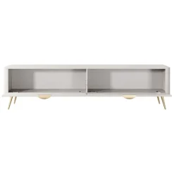 Mobile porta TV 200x51h cm 2 ante beige cannettato Ramis