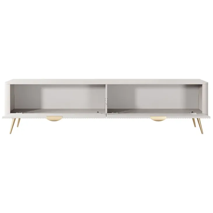 Mobile porta TV 200x51h cm 2 ante beige cannettato Ramis