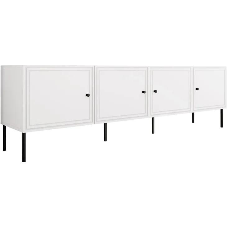 Mobile porta TV 201x60h cm 4 ante bianco opaco Stark