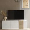 Mobile porta TV 181x59h cm 3 ante bianco lucido rovere Universal