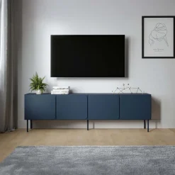Mobile porta tv 200x61h cm 4 ante blu navy Maya