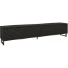 Mobile porta tv 200x40h cm 4 ante cannettato moderno nero grafite Tiziana