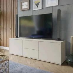 Mobile porta TV 141x50h cm 2 ante 2 cassetti beige cashmere Eindhoven