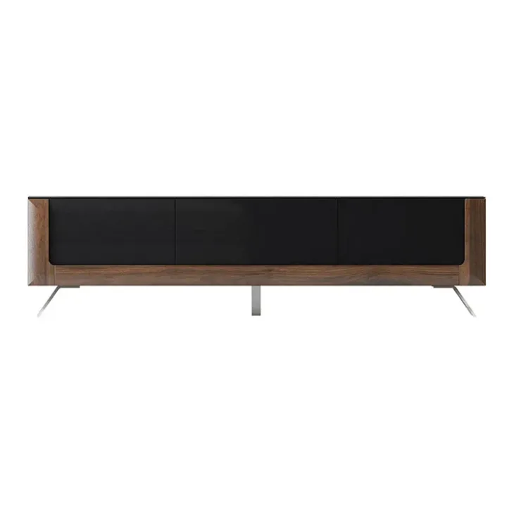 Mobile porta TV 200x52h cm 2 ante 1 cassetto noce nero lucido Jumbo