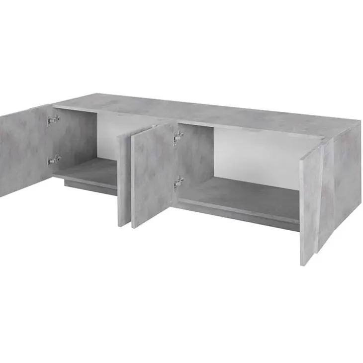 Mobile porta TV 163x46h cm 4 ante cemento Zenzero Gihome®