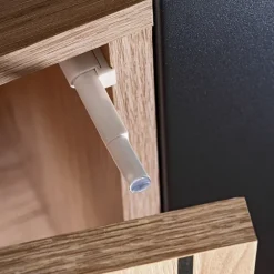Mobile porta TV 160x52h cm 2 ante con biocamino noce con stampa nera Mendes