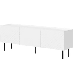 Mobile porta TV 166x59h cm 3 ante con frontali decorati bianco Daniele