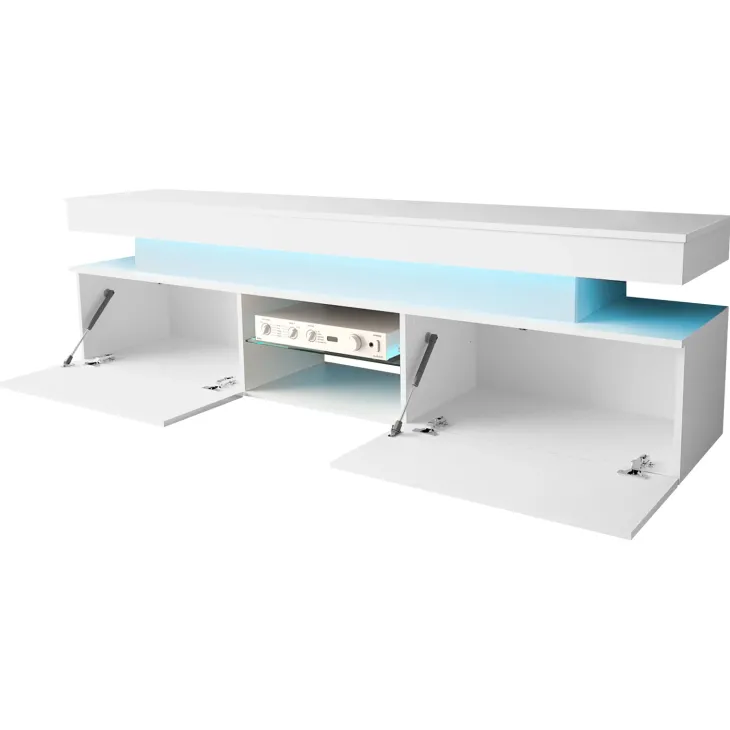 Mobile porta TV 190x54h cm 2 ante con LED bianco Lumus