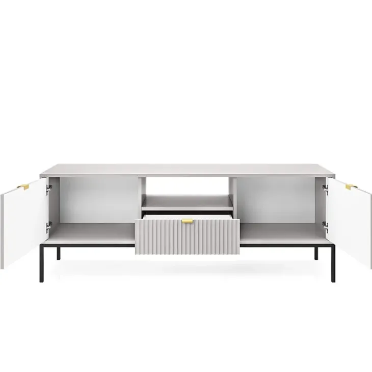 Mobile porta TV 154x56h cm 2 ante moderno soggiorno grigio Alisa