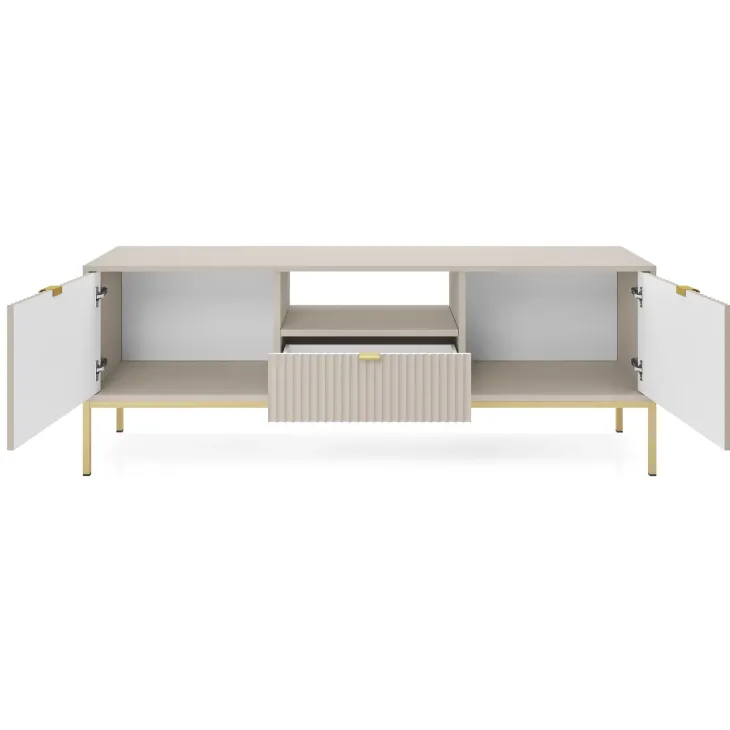 Mobile porta TV 154x56h cm 2 ante moderno soggiorno beige Alisa