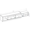 Mobile porta TV 200/242x 44h cm 2 ante moderno estraibile bianco lucido rovere Aria