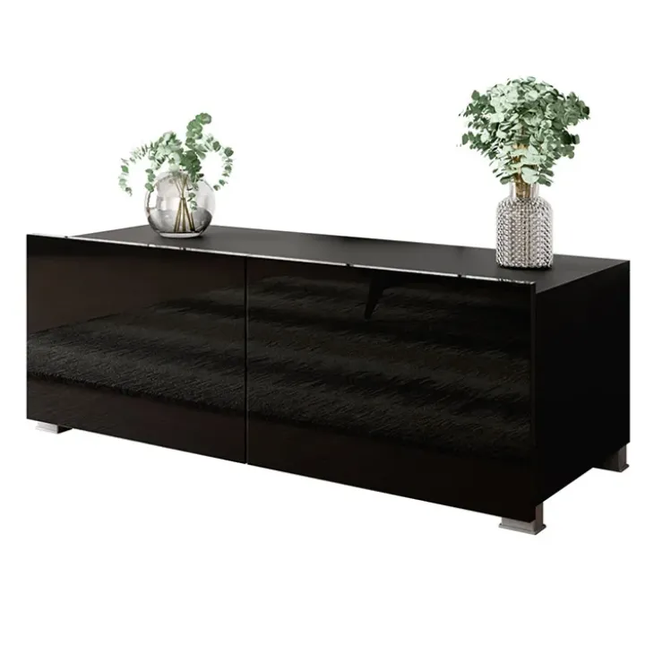 Mobile porta TV 100x37h cm 2 ante nero lucido Mons