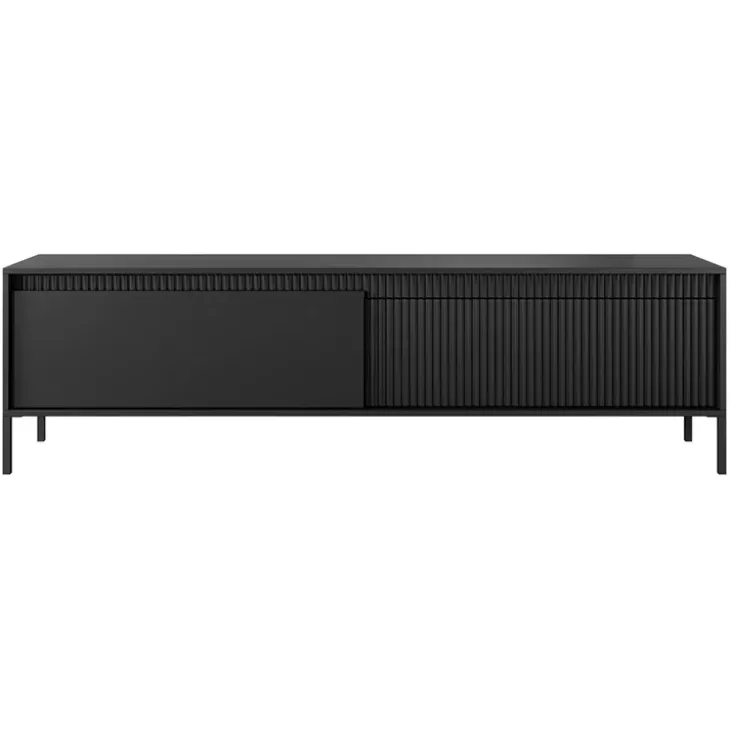 Mobile porta TV 187x54h cm 2 ante nero opaco cannettato Ciar