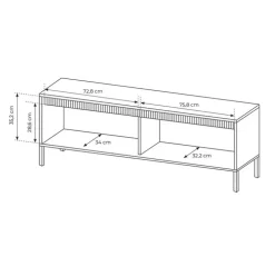 Mobile porta TV 154x54h cm 2 ante nero opaco cannettato Ciar
