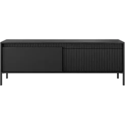 Mobile porta TV 154x54h cm 2 ante nero opaco cannettato Ciar