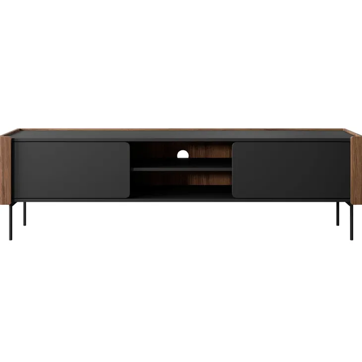 Mobile porta tv 180x53h cm 2 ante noce nero Wrappy