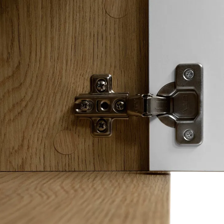 Mobile porta tv 139x45h cm 2 ante rovere effetto marmo bianco Roundi