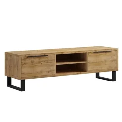 Mobile porta TV 180x50h cm 2 ante soggiorno quercia nero Petra