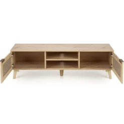 Mobile porta tv 150x45h cm 2 ante 2 vani a giorno moderno rovere Sombra