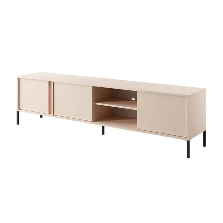 Mobile porta TV 203x54h cm 3 ante 2 vani moderno beige Melly