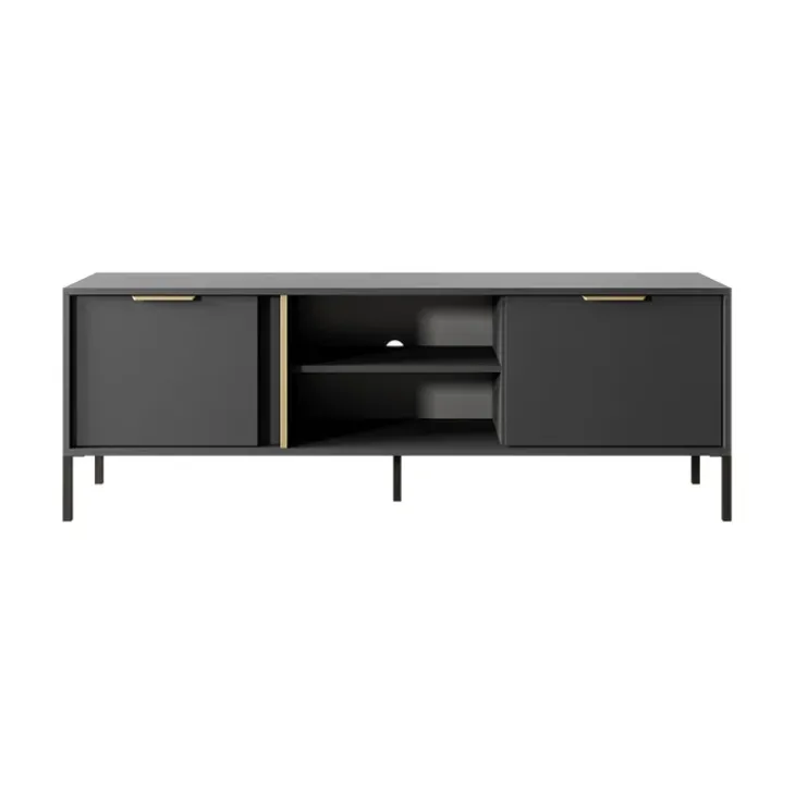 Mobile porta TV 153x53h cm 2 ante 2 vani moderno antracite Nebula