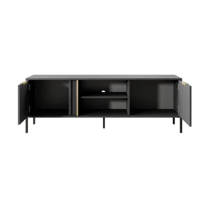 Mobile porta TV 153x53h cm 2 ante 2 vani moderno antracite Nebula
