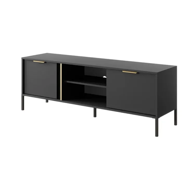 Mobile porta TV 153x53h cm 2 ante 2 vani moderno antracite Nebula