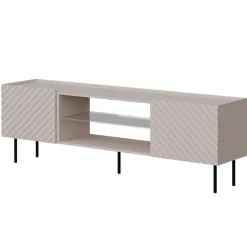 Mobile porta TV 181x59h cm 2 ante 2 vani con frontali decorati beige Daniele