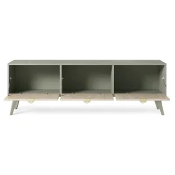 Mobile porta TV 158x52h cm 3 ante verde salvia rovere Myrta