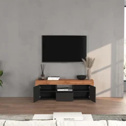Mobile porta tv 155x51h cm antracite rovere Block