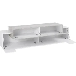 Mobile porta TV 200x52h cm bianco lucido grigio Milos Gihome®