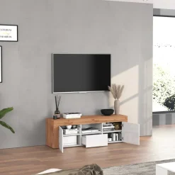 Mobile porta tv 155x51h cm bianco lucido rovere Block