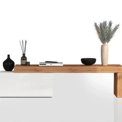 Mobile porta tv 210x51h cm bianco lucido rovere Block